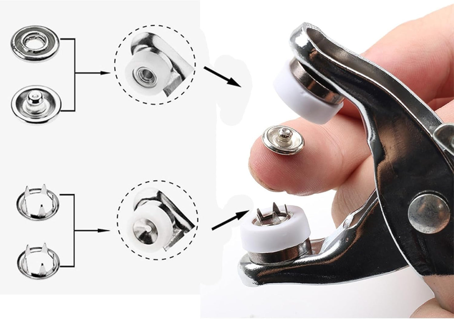 Handheld Button Pliers with 100 Buttons